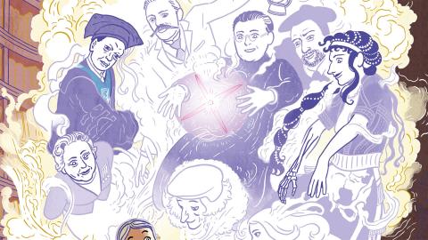 Détail de la couverture de la BD "Si l'UCLouvain m'était contée" - Crédit: Juliette Bleuzé