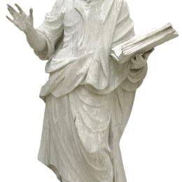 Atelier des KERRICX (?), Élie (appartenant au groupe sculpté provenant d’un maître-autel représentant la Transfiguration), Anvers, vers 1700. Tilleul polychromé. 168 x 72 x 42,5 cm. N° inv. AA141. Acquisition du musée.